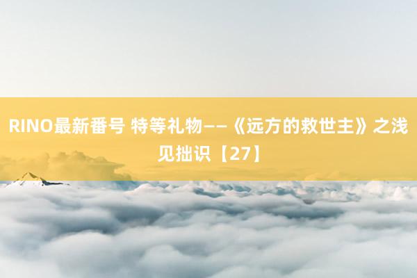 RINO最新番号 特等礼物——《远方的救世主》之浅见拙识【27】