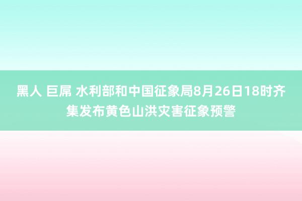 黑人 巨屌 水利部和中国征象局8月26日18时齐集发布黄色山洪灾害征象预警