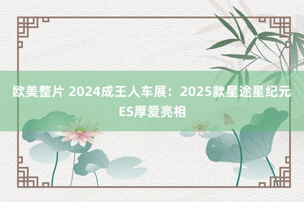 欧美整片 2024成王人车展：2025款星途星纪元ES厚爱亮相