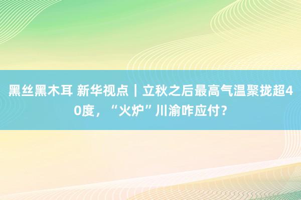 黑丝黑木耳 新华视点｜立秋之后最高气温聚拢超40度，“火炉”川渝咋应付？