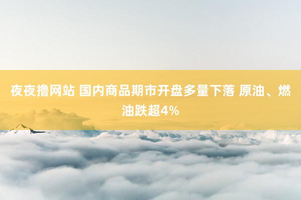 夜夜撸网站 国内商品期市开盘多量下落 原油、燃油跌超4%