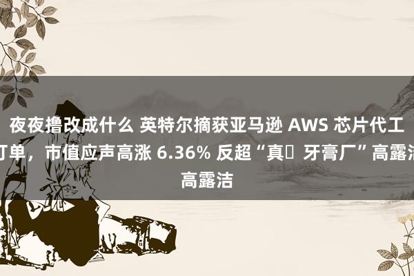 夜夜撸改成什么 英特尔摘获亚马逊 AWS 芯片代工订单，市值应声高涨 6.36% 反超“真・牙膏厂”高露洁