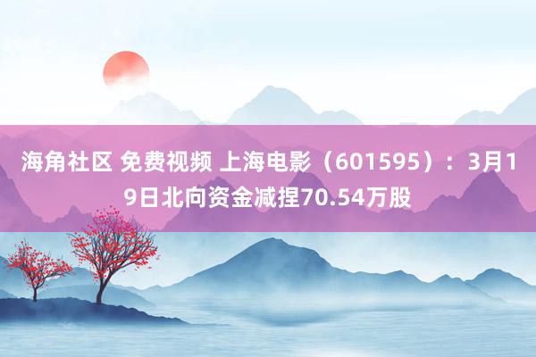 海角社区 免费视频 上海电影（601595）：3月19日北向资金减捏70.54万股